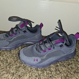Under Armour Gray and Purple Sneakers